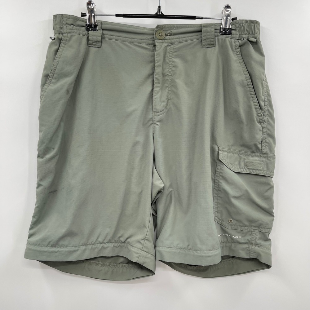 Columbia Mens 32W Omni-Shade‎ PFG Fishing Outdoor Cargo Shorts Olive